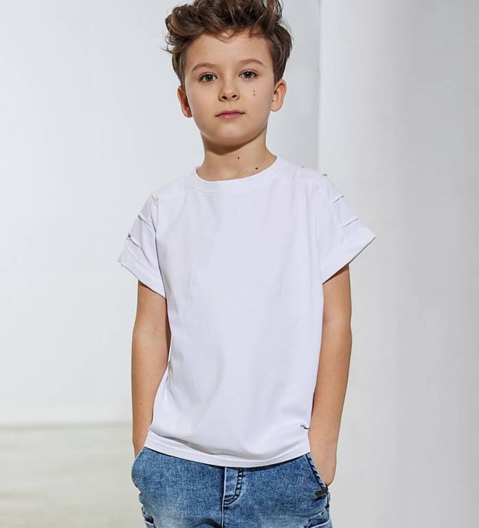 T-shirt ALL FOR KIDS zakładki biały