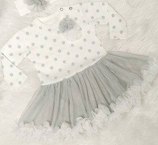 Sukienko-body niemowlęce dziewczęce z długim rękawem Balerina Bambarillo