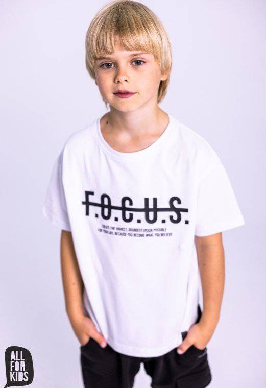 T-shirt ALL FOR KIDS Focus biały