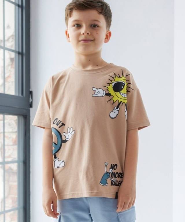 T-shirt ALL FOR KIDS brązowy