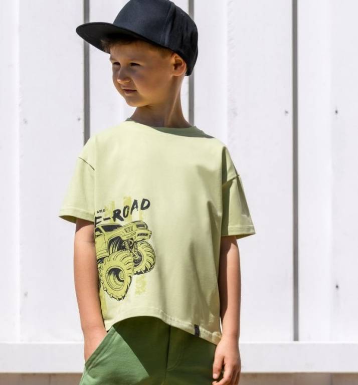 T-shirt ALL FOR KIDS off-road zielony